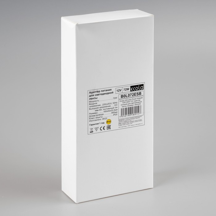 Блок питания Ecola для светодиодной ленты 12 В, 72 Вт, IP20 - фото 4 - id-p202416311