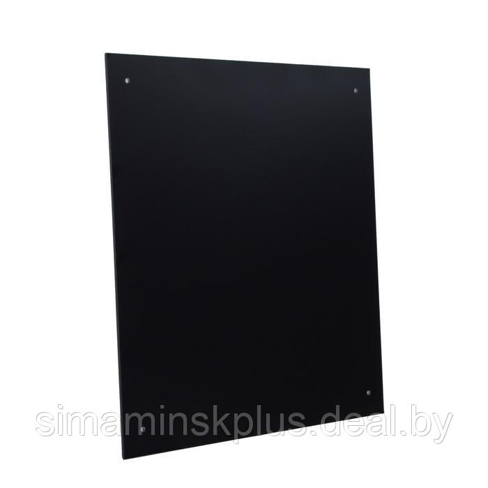 Стеклянная панель 600х600х4 мм черная, с креплением - фото 1 - id-p202412512