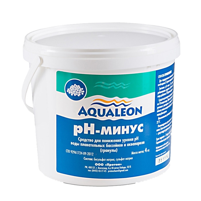 Регулятор pH-минус Aqualeon гранулы, 4 кг - фото 1 - id-p202416670
