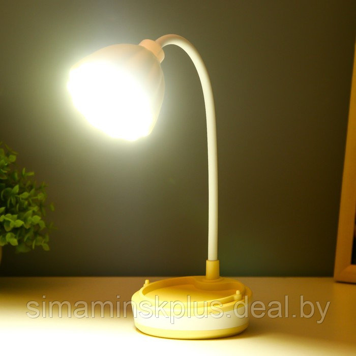 Настольная лампа "Лайни" LED 2Вт USB АКБ жёлтый 10,5x10,5x37 см - фото 3 - id-p202413327