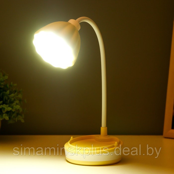 Настольная лампа "Лайни" LED 2Вт USB АКБ жёлтый 10,5x10,5x37 см - фото 4 - id-p202413327
