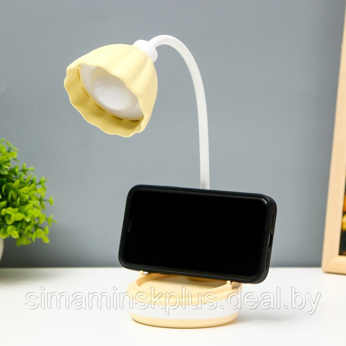 Настольная лампа "Лайни" LED 2Вт USB АКБ жёлтый 10,5x10,5x37 см - фото 5 - id-p202413327