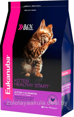Eukanuba Корм Eukanuba CAT Kitten 5кг для котят, беременных и кормящих кошек с курицей - фото 1 - id-p202419624