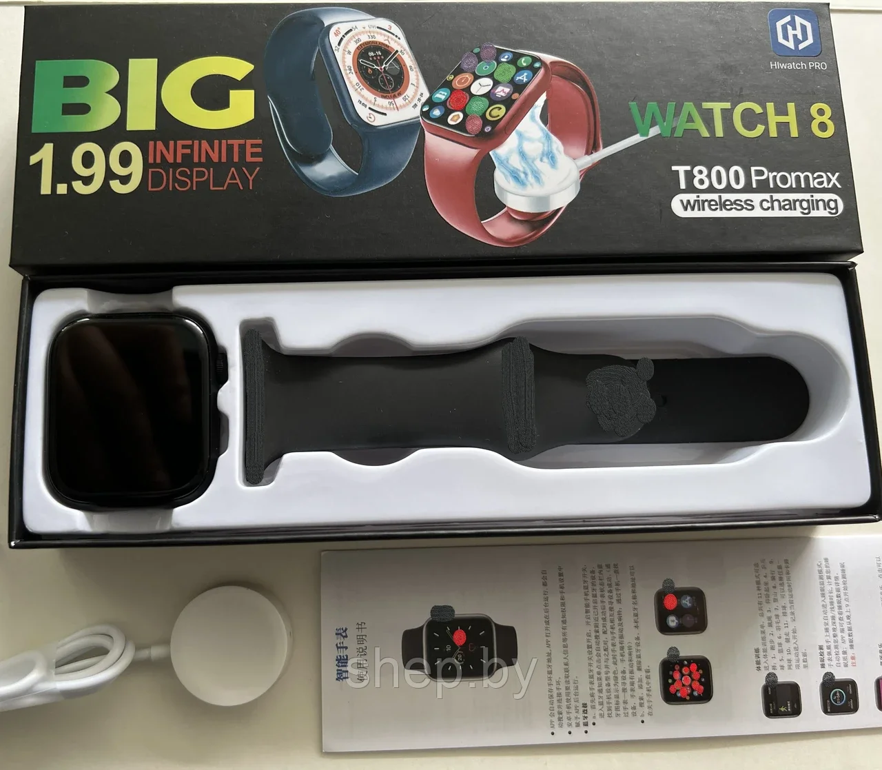 Умные часы 8 серии Smart Watch T800 Pro MAX 1,92-дюймовый дисплей, IP68 цвет : черный - фото 4 - id-p202419987