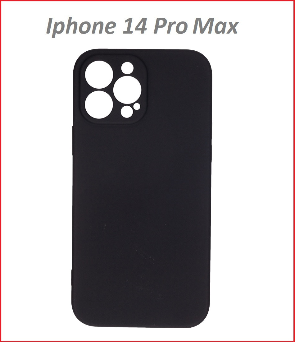 Чехол-накладка для Apple Iphone 14 Pro Max (силикон) черный с защитой камеры