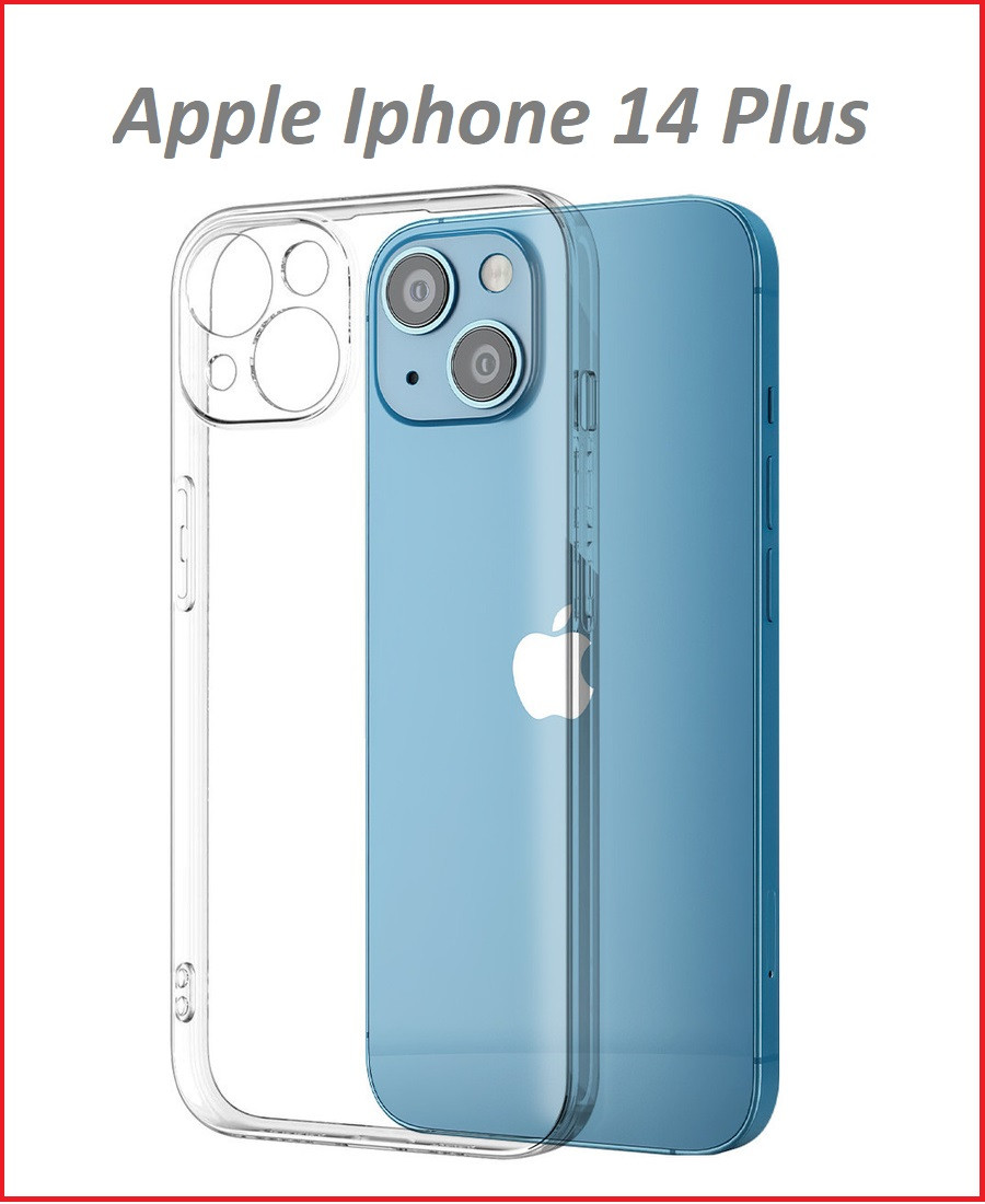 Чехол-накладка для Apple Iphone 14 Plus (силикон) прозрачный с защитой камеры