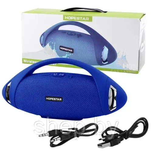 Портативная акустическая колонка Hopestar H37 10 Вт (Bluetooth, MP3, AUX) Цвет: Синий, Красный, Хаки, Черный - фото 7 - id-p202421993