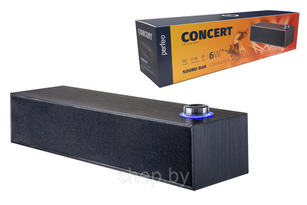 Колонка-саундбар Perfeo CONCERT, мощность 6 Вт, USB, "дерево" PF_A4436 цвет : черный, коричневый - фото 5 - id-p202436857