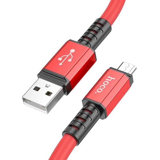 USB кабель Hoco X85 Strength MicroUSB, длина 1 метр (Красный) - фото 1 - id-p202422462
