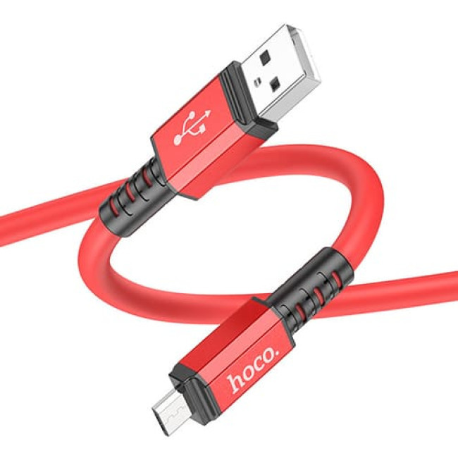 USB кабель Hoco X85 Strength MicroUSB, длина 1 метр (Красный) - фото 2 - id-p202422462