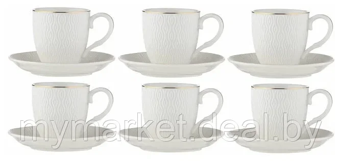 Кофейный набор фарфоровый 90 мл 6 персон Bekker BK-6828 - фото 3 - id-p202436933