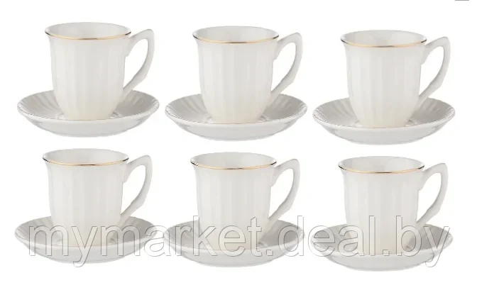 Кофейный набор фарфоровый 90 мл,12 предметов,6 персон, Bekker BK-6830 - фото 3 - id-p202436935