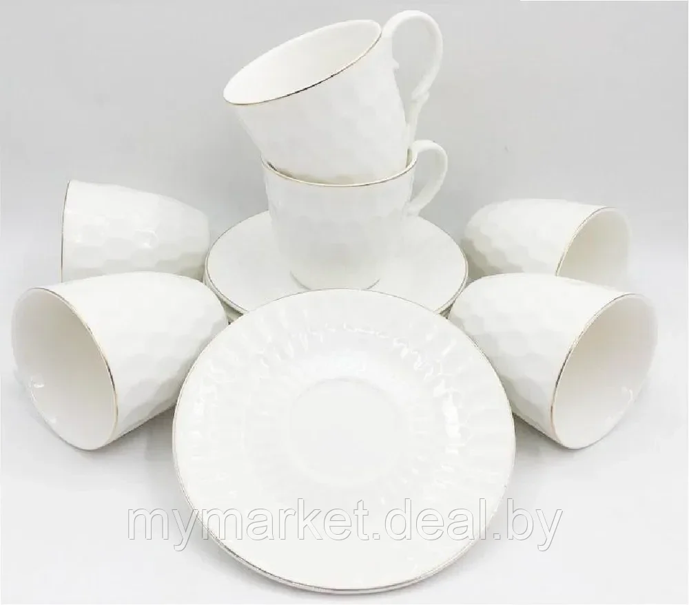 Чайный набор фарфоровый 240 мл на 6 персон Bekker BK-6899 - фото 1 - id-p202436939