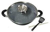 Сковорода-ВОК с мраморным покрытием,26 см, 3 л Kelli KL-4069-26