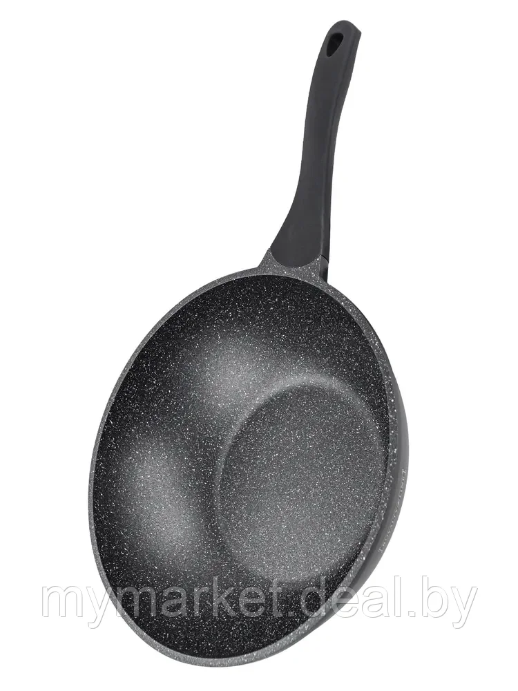 Сковорода-ВОК с крышкой 28 см, антипригарное мраморное покрытие, Royalty Line RL-BW28M - фото 5 - id-p202437111