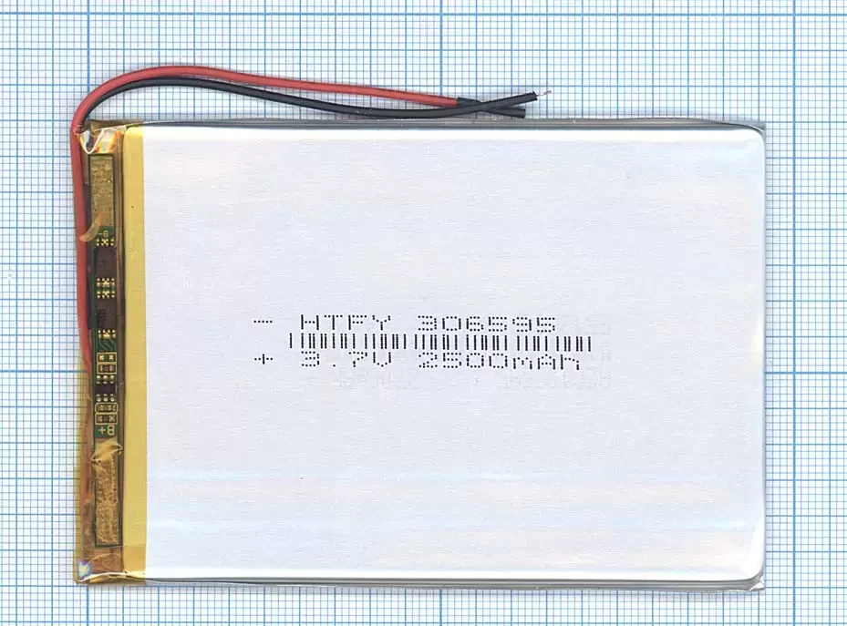 Аккумуляторная батарея Li-Pol (3x65x95мм), 2pin, 3.7В, 2500мАч - фото 1 - id-p202444314