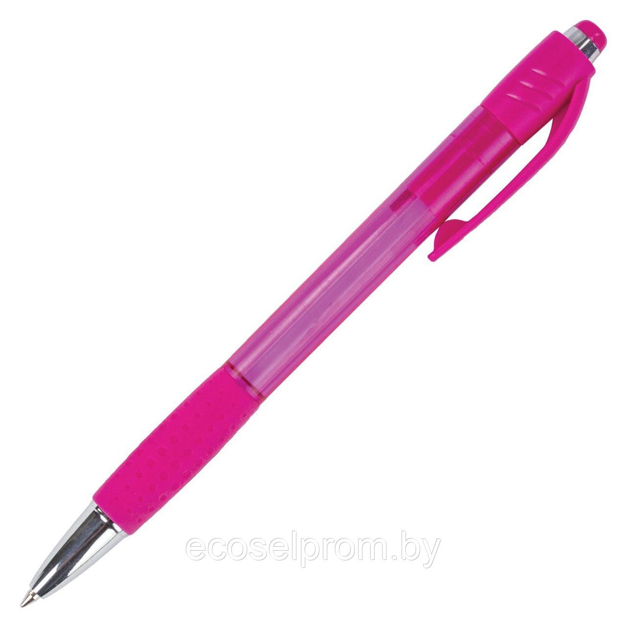 Ручка шариковая автоматическая BRAUBERG, СИНЯЯ, корпус розовый, 0,7мм, линия 0,35мм - фото 2 - id-p202463991