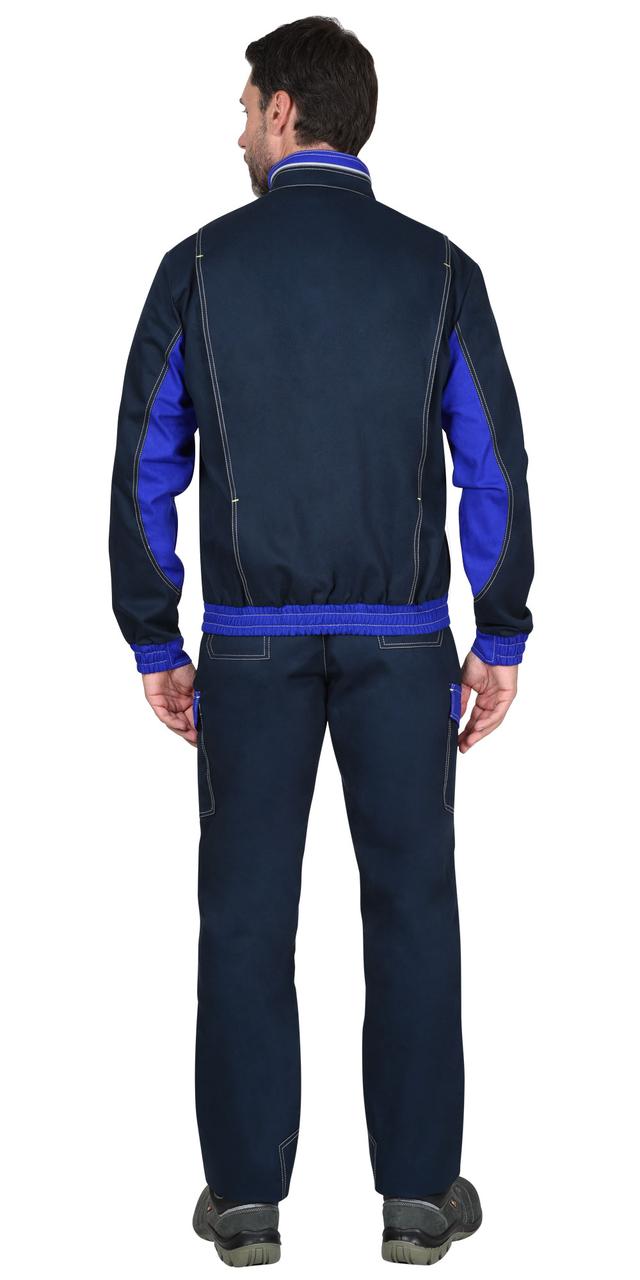 Костюм СИРИУС-КАРАТ-РОСС куртка, полукомбинезон темно-синий с васильковым, 80% х/б, пл. 260 г/кв.м - фото 4 - id-p202471663