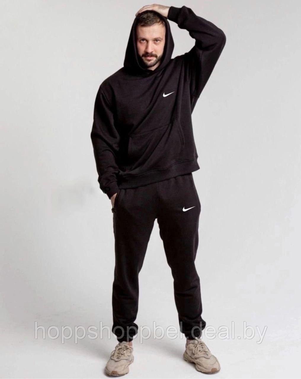 Костюм спортивный Nike штаны и байка / хлопковые. Размеры: 46.48,50,52,54 Черный - фото 1 - id-p202473175