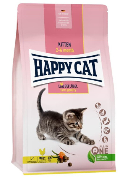 Сухой корм для котят Happy Cat Kitten LandGeflugel (птица) 4 кг - фото 1 - id-p202473316