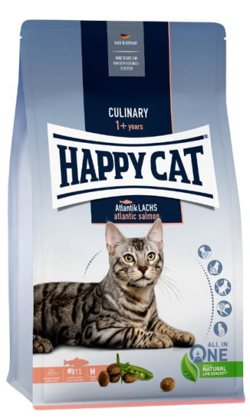 Сухой корм для кошек Happy Cat Culinary Atlantik-Lachs (лосось, горошек и розмарин) 10 кг - фото 1 - id-p202473320