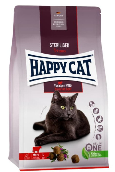 Сухой корм для кошек Happy Cat Sterilised VoralpenRind (говядина) 1.3 кг - фото 1 - id-p202473330