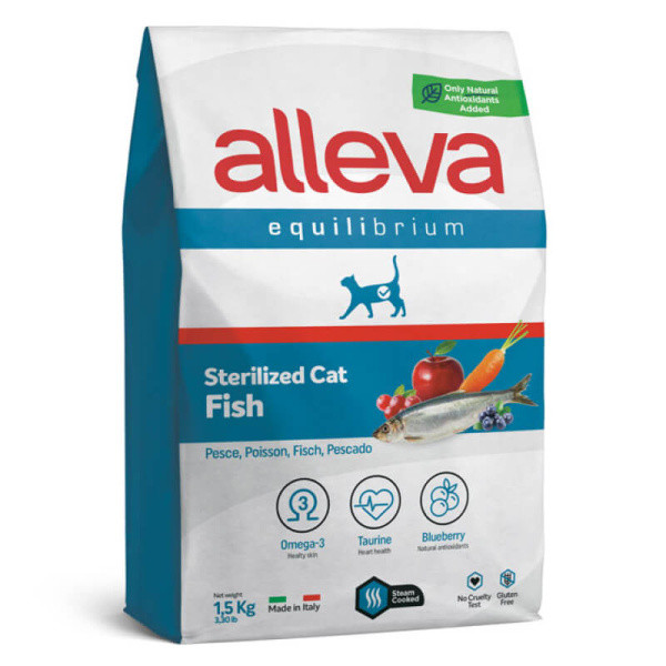 Сухой корм для кошек Alleva Equilibrium Sterilized Cat Fish с рыбой 1.5 кг - фото 1 - id-p202473360