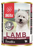 Паштет для собак Blitz Sensitive Dog Pate (ягненок, индейка) 400 гр