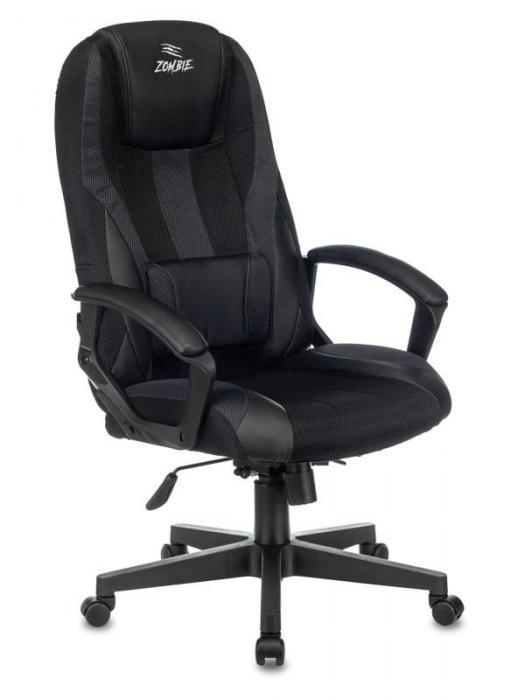 Игровое геймерское кресло Zombie 9 черное эргономичное для компьютера геймера стул поворотный на колесиках - фото 2 - id-p197525098