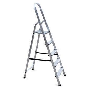 Складная лестница-стремянка алюминиевая UFUK металлическая односторонняя 5 ступеней садовая для дачи