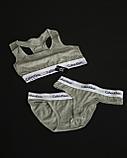 Комплект женского спортивного белья 3в1 Calvin Klein серый / Комплект "ТРОЙКА", фото 3