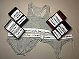 Комплект женского спортивного белья 3в1 Calvin Klein серый / Комплект "ТРОЙКА", фото 4