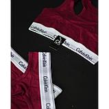 Комплект женского спортивного белья 3 в1 Calvin Klein бордовый / Комплект "ТРОЙКА", фото 3