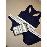 Комплект женского спортивного белья 3в1 Calvin Klein чёрный / Комплект "ТРОЙКА", фото 4