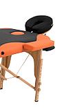 Массажный стол Atlas Sport складной 2-с деревянный 70 см (черно-оранжевый), фото 4