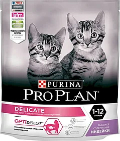 "Pro Plan" Delicate Kitten сухой корм для котят с чувствительным пищеварением (индейка) 400г