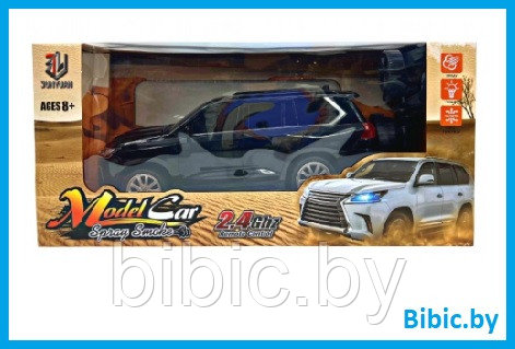 Детская машинка на радиоуправлении светящаяся, с дымом QX3688-92T для мальчиков, игрушка для детей, р/у, д/у