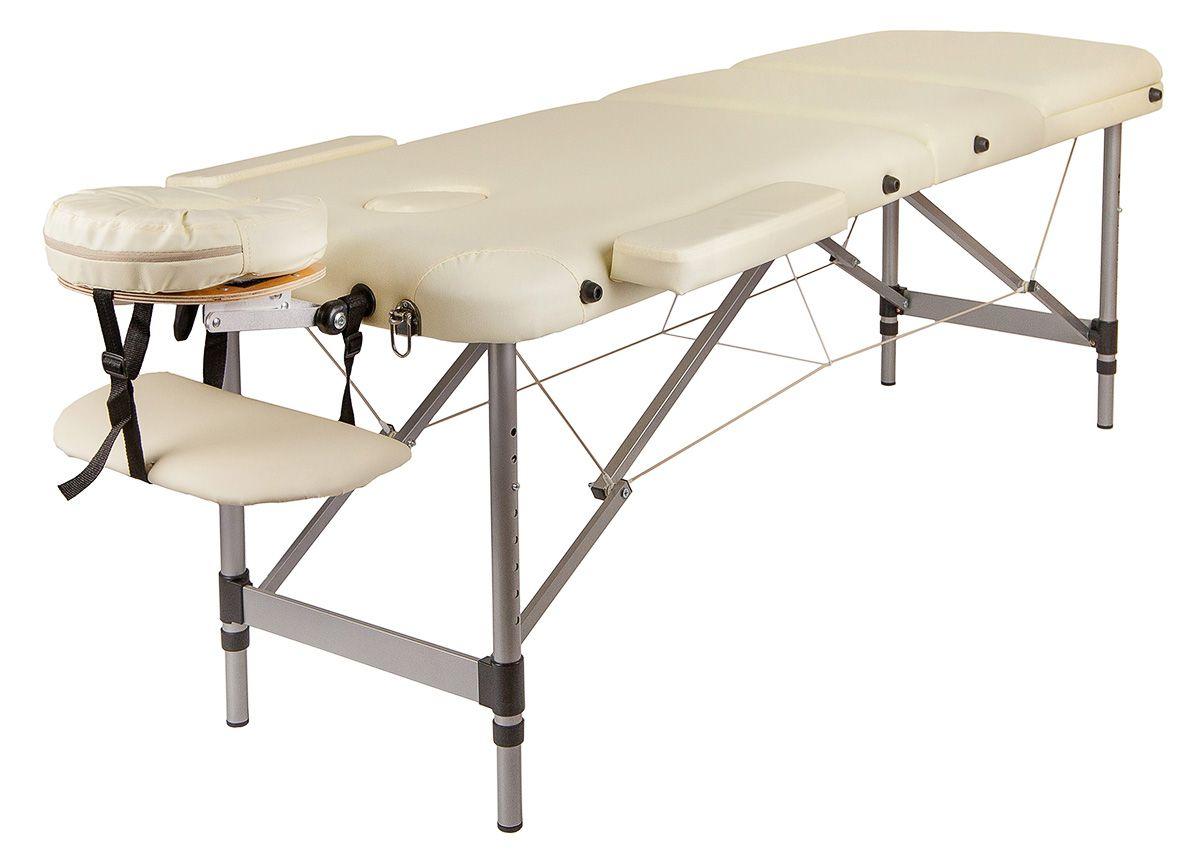 Массажный стол складной Atlas sport 60 см 3-с алюминиевый (черно-оранжевый)