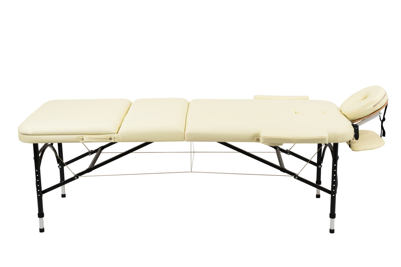 Массажный стол складной Atlas sport STRONG (70 см 3-с алюминиевый усиленная столешница) бежевый