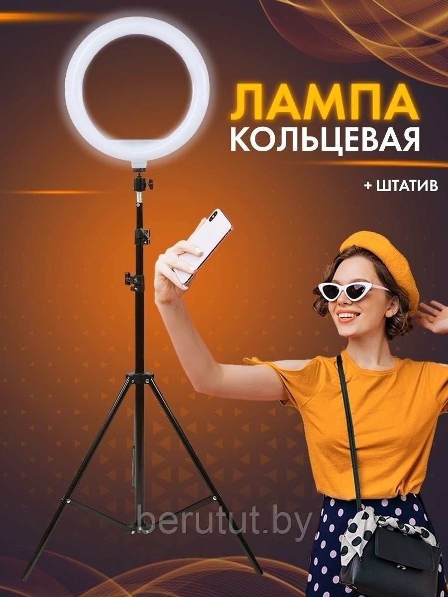 Кольцевая лампа 26 см со штативом 220см и пультом | LED Ring Fill Light - фото 1 - id-p174159710