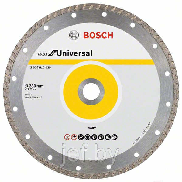 Алмазный круг 230х22 мм универс. TURBO ECO UNIVERSAL сухая резка BOSCH 2608615048