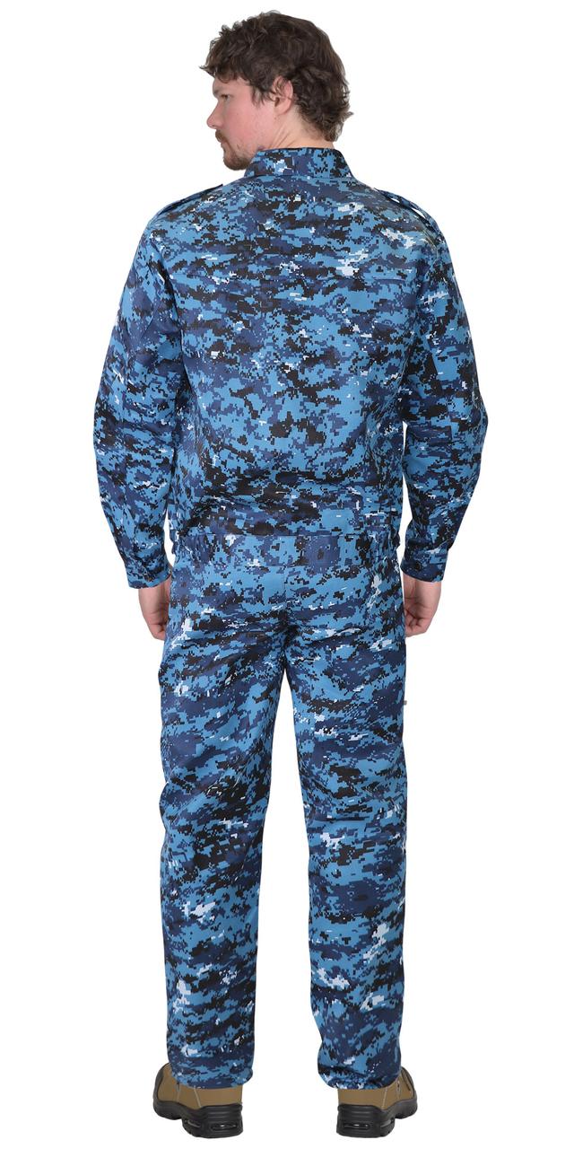 Костюм "СИРИУС-Блокпост" куртка, брюки (тк.кроун-принт) КМФ Цифра синяя - фото 2 - id-p202477745