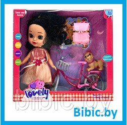 Детская кукла 2204-Е для девочек, велосипед и аксессуары в комплекте - фото 1 - id-p202477833