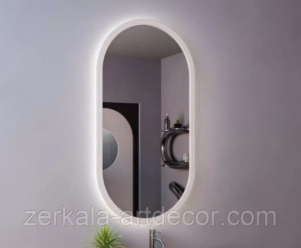 Зеркало овальное(капсульное) "Alba" с парящей подсветкой - фото 3 - id-p202444852