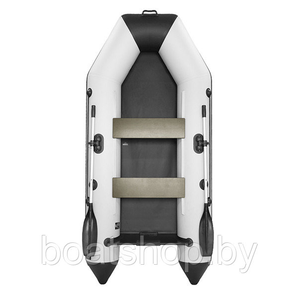 Надувная моторно-гребная лодка Аква 2800 светло-серый/черный