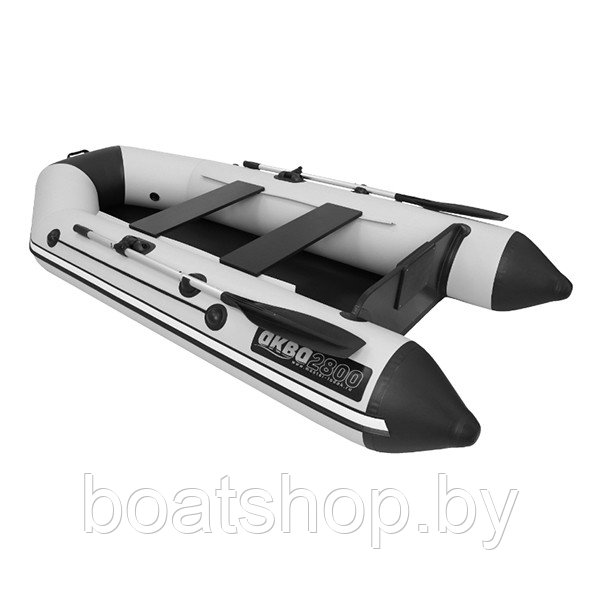 Надувная моторно-гребная лодка Аква 2800 светло-серый/черный - фото 2 - id-p202507713