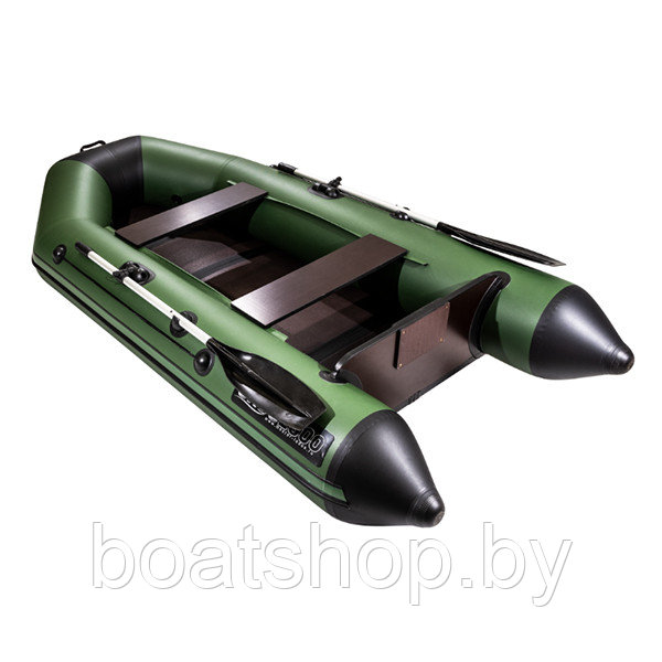 Надувная моторно-килевая лодка Аква 2800 слань-книжка киль зеленый/черный - фото 2 - id-p202509982