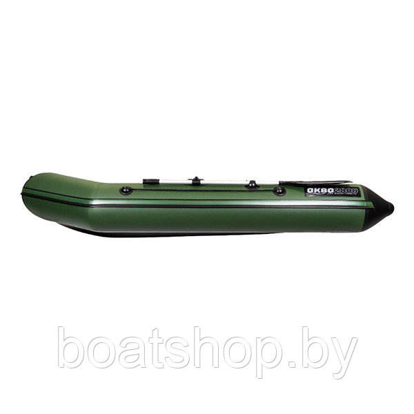 Надувная моторно-килевая лодка Аква 2800 слань-книжка киль зеленый/черный - фото 7 - id-p202509982