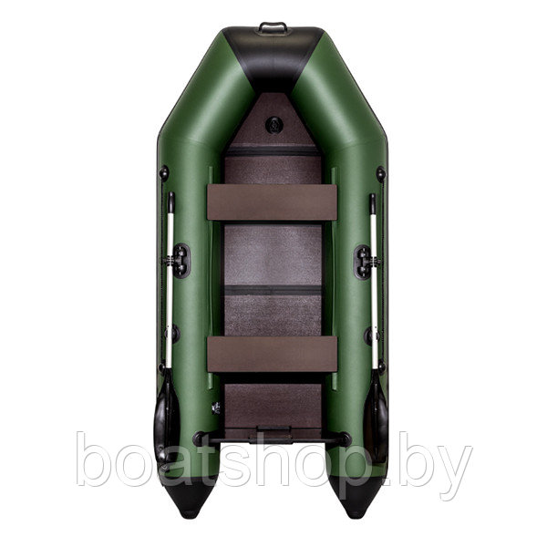 Надувная моторно-килевая лодка Аква 2800 слань-книжка киль зеленый/черный - фото 1 - id-p202509982