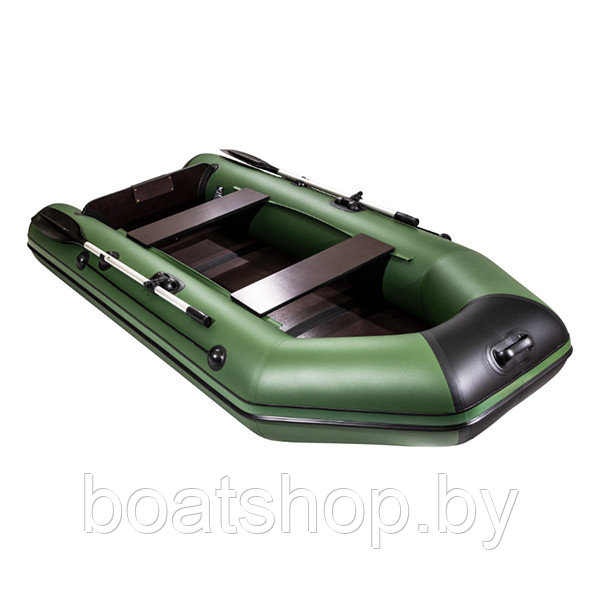 Надувная моторно-килевая лодка Аква 2800 слань-книжка киль зеленый/черный - фото 3 - id-p202509982